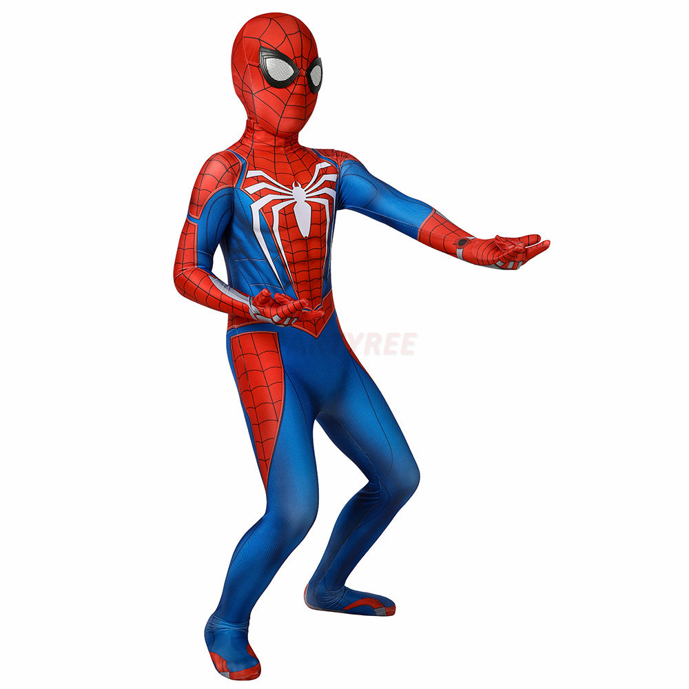 Kids Spiderman PS4 Advanced Suit Cosplay Jumpsuit Halloween gift