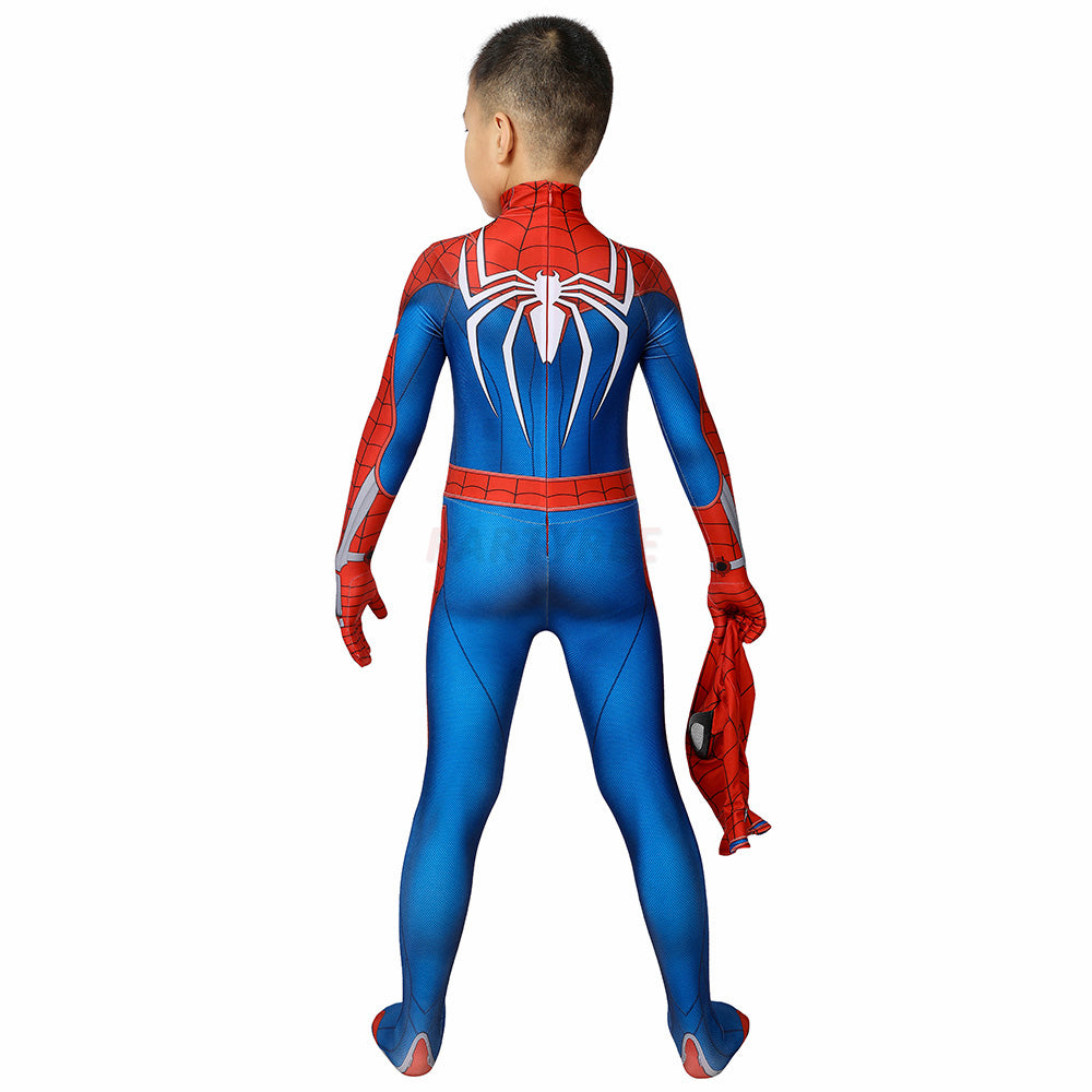 Kids Spiderman PS4 Advanced Suit Cosplay Jumpsuit Halloween gift