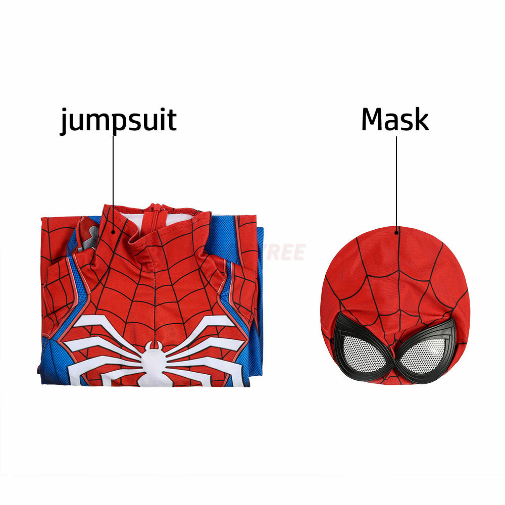 Kids Spiderman PS4 Advanced Suit Cosplay Jumpsuit Halloween gift