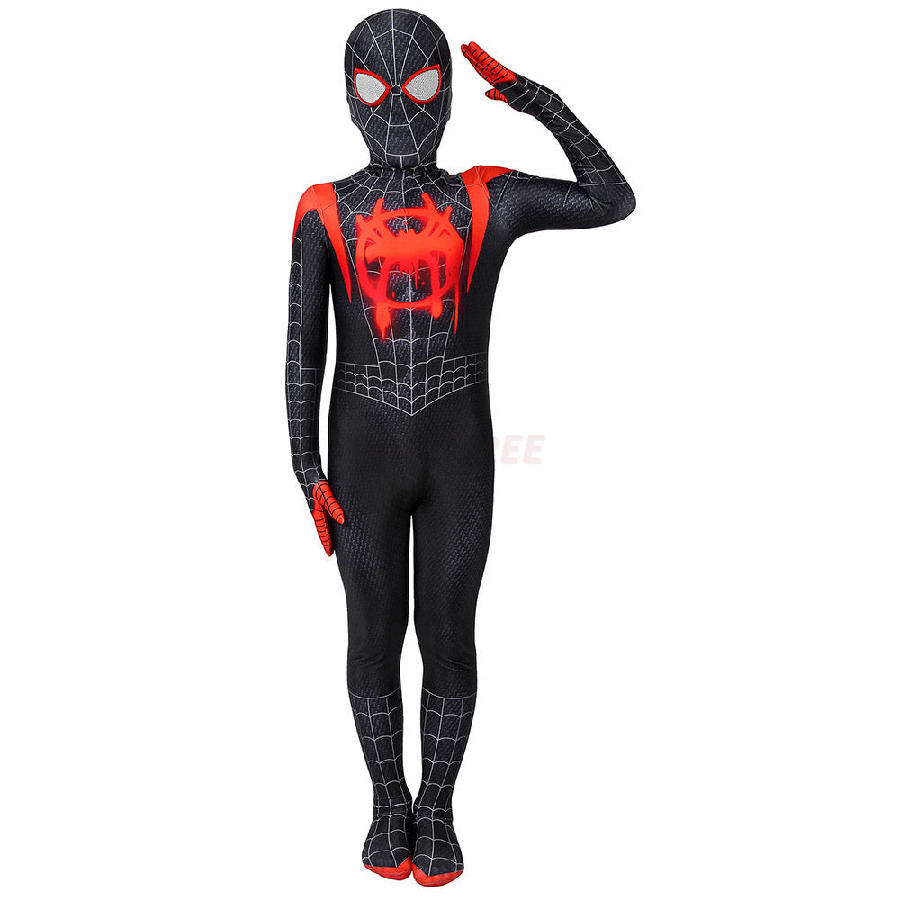 Kids Spiderman Miles Morales Cosplay Jumpsuit Halloween gift
