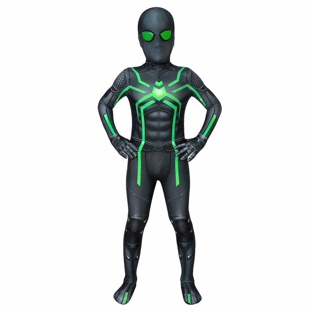 Kids Spiderman PS4 Stealth Big Time Cosplay Jumpsuit Halloween gift