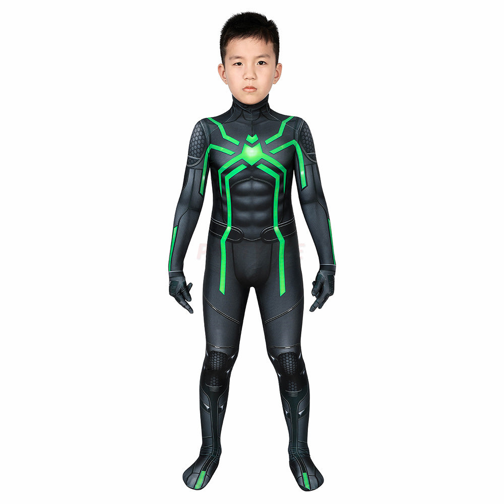 Kids Spiderman PS4 Stealth Big Time Cosplay Jumpsuit Halloween gift