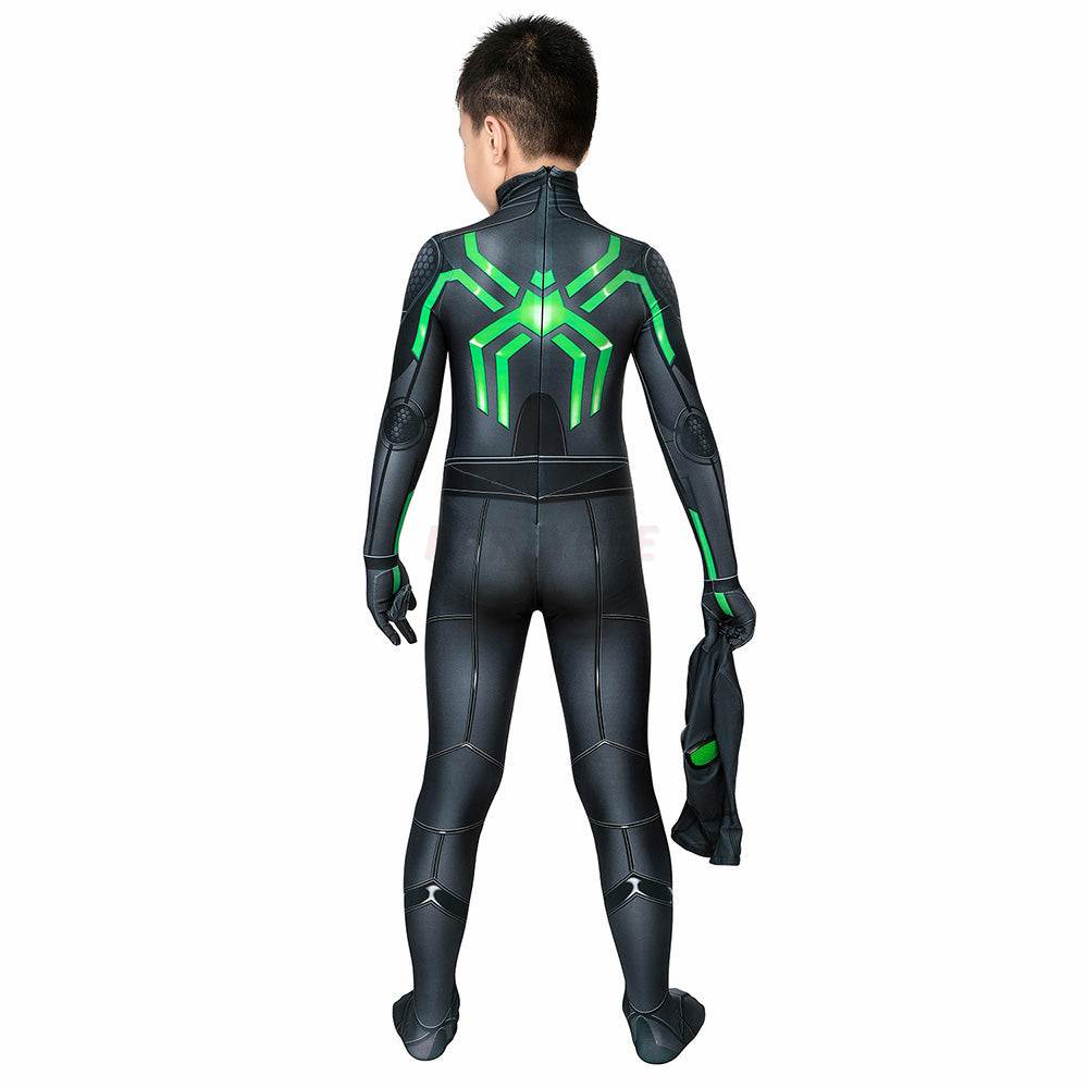 Kids Spiderman PS4 Stealth Big Time Cosplay Jumpsuit Halloween gift