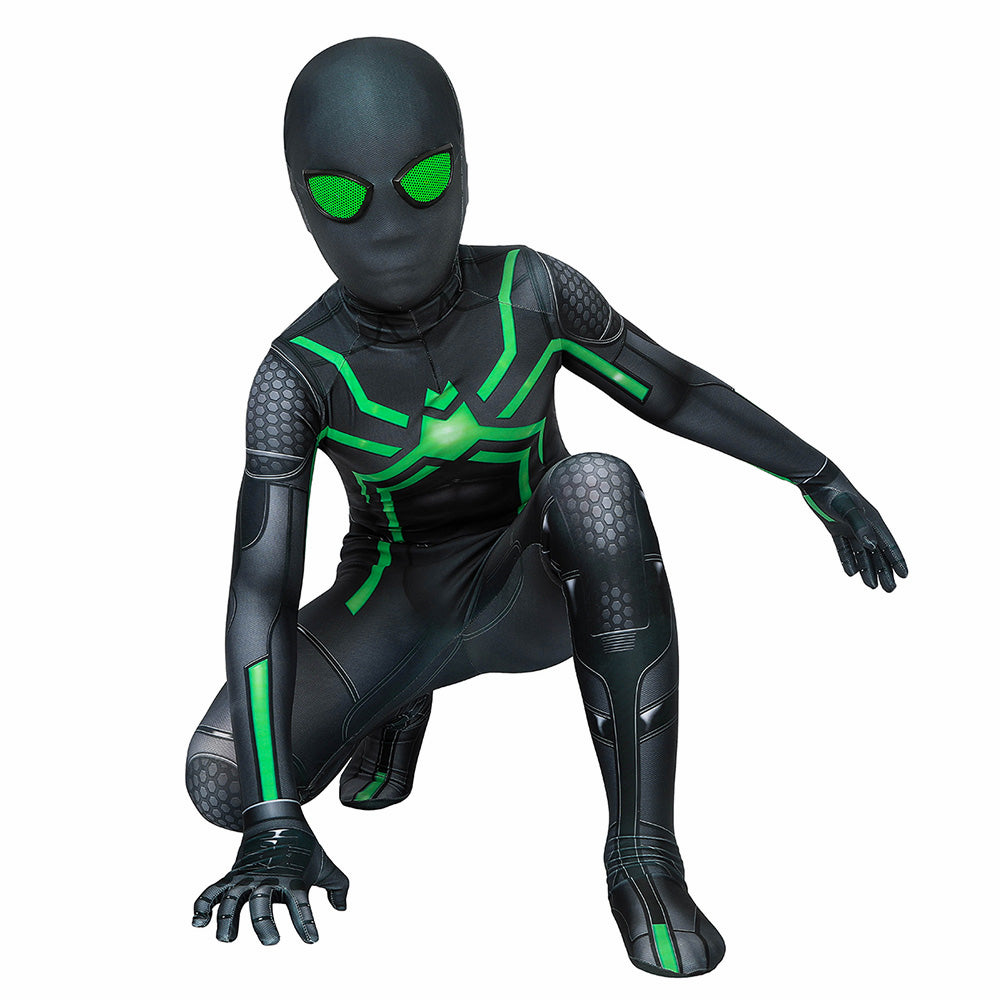 Kids Spiderman PS4 Stealth Big Time Cosplay Jumpsuit Halloween gift