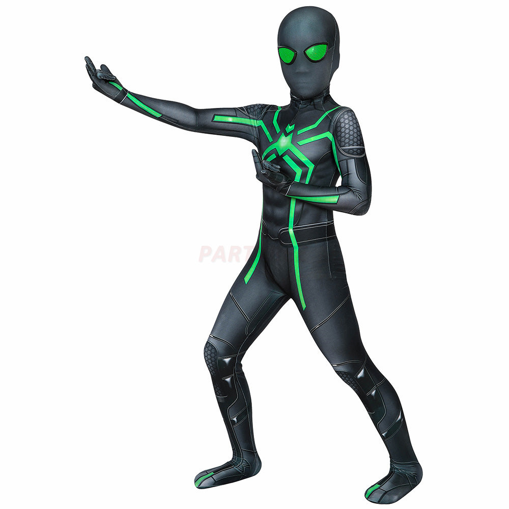 Kids Spiderman PS4 Stealth Big Time Cosplay Jumpsuit Halloween gift