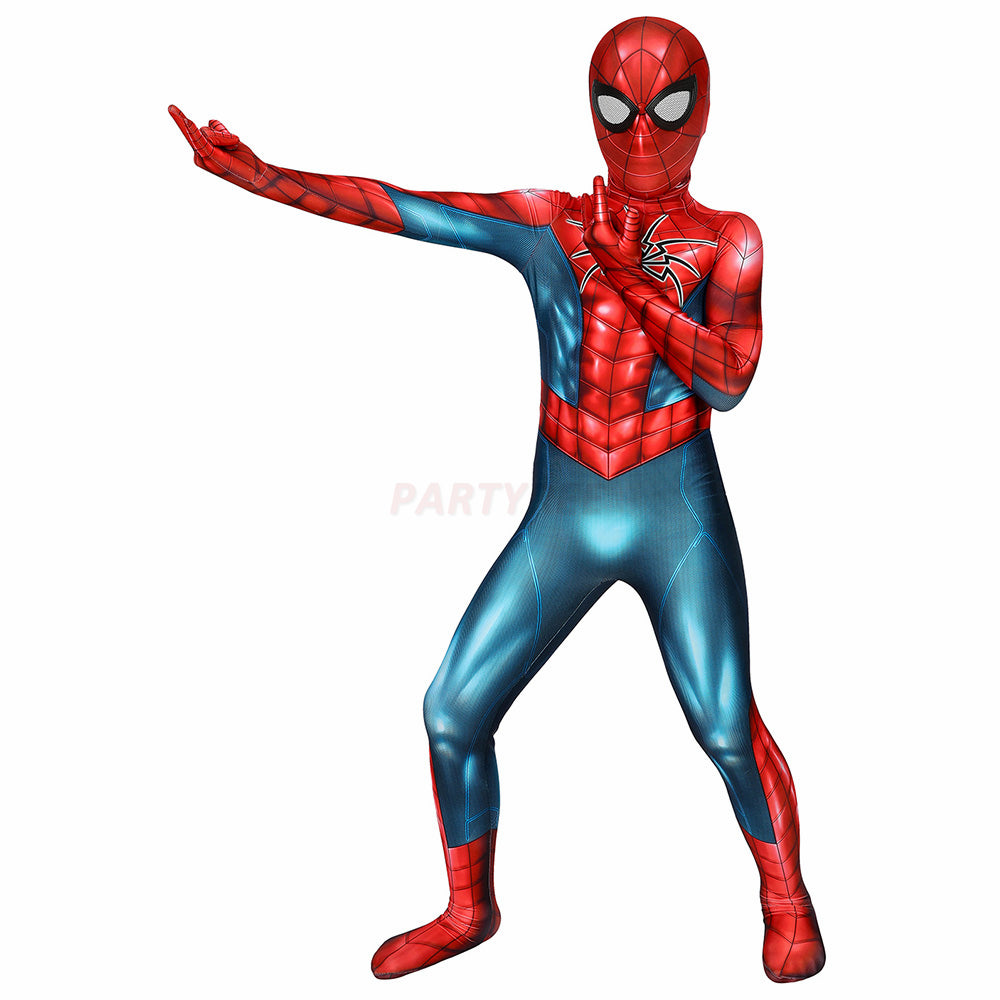 Kids Spiderman PS4 Spider-Armor MK IV Cosplay Jumpsuit Halloween gift