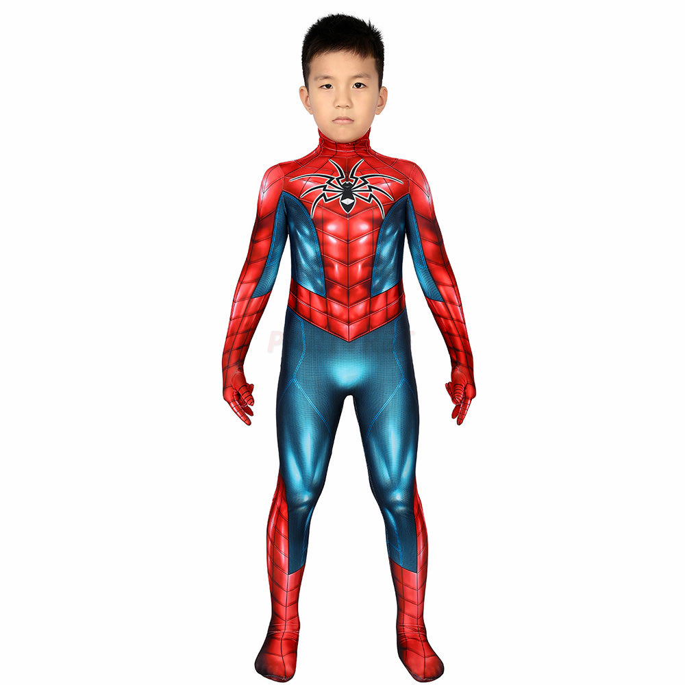 Kids Spiderman PS4 Spider-Armor MK IV Cosplay Jumpsuit Halloween gift