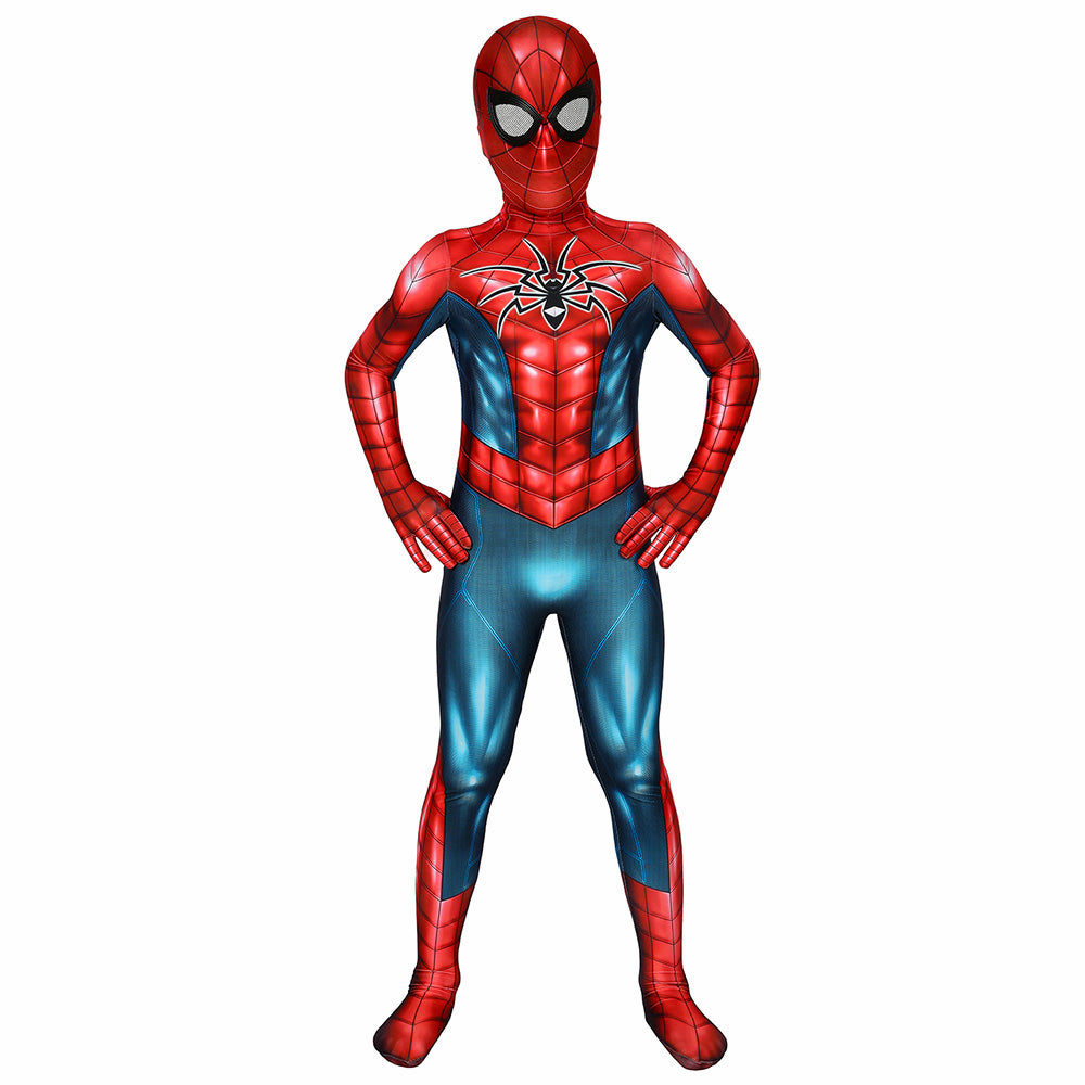 Kids Spiderman PS4 Spider-Armor MK IV Cosplay Jumpsuit Halloween gift