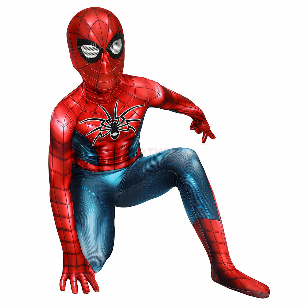 Kids Spiderman PS4 Spider-Armor MK IV Cosplay Jumpsuit Halloween gift