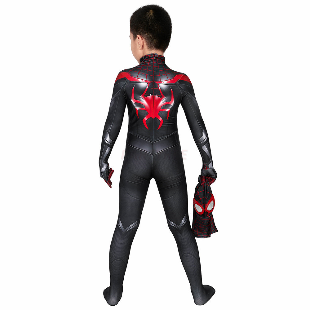 Kids Spiderman PS5 Miles Morales Cosplay Jumpsuit Halloween gift