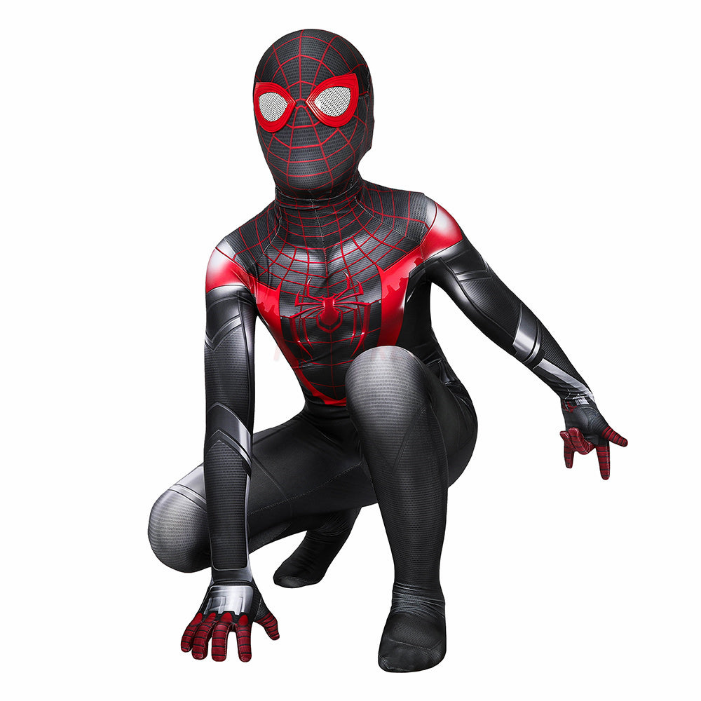 Kids Spiderman PS5 Miles Morales Cosplay Jumpsuit Halloween gift