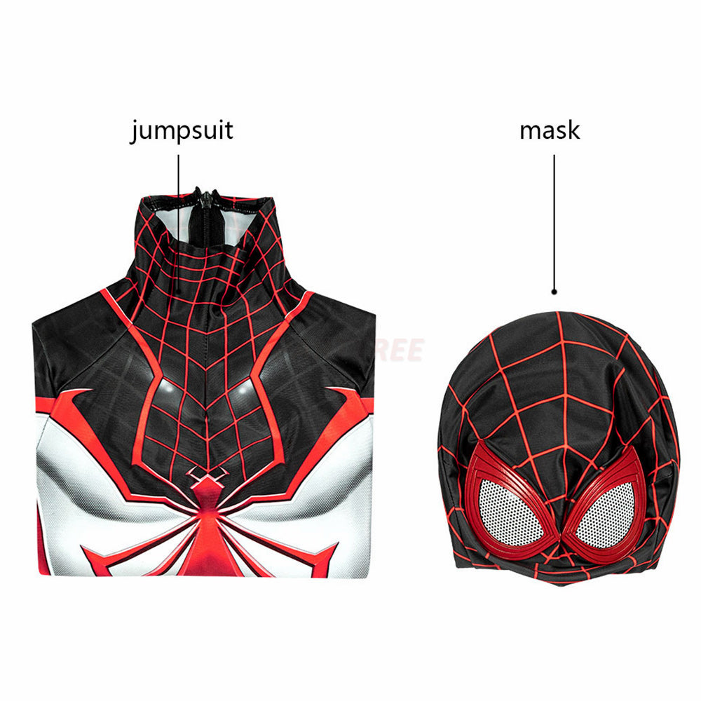 Kids Spiderman PS5 Miles Morales TRACK Cosplay Jumpsuit Halloween gift