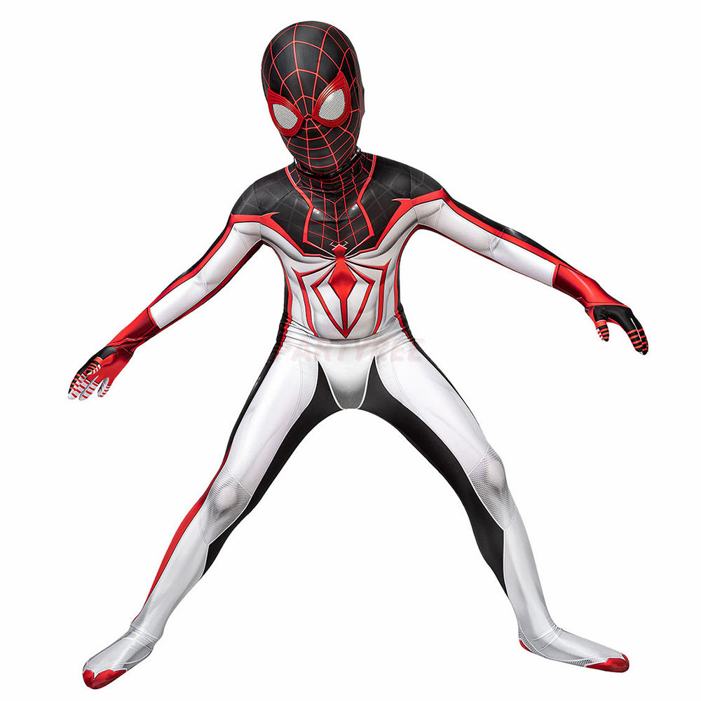 Kids Spiderman PS5 Miles Morales TRACK Cosplay Jumpsuit Halloween gift