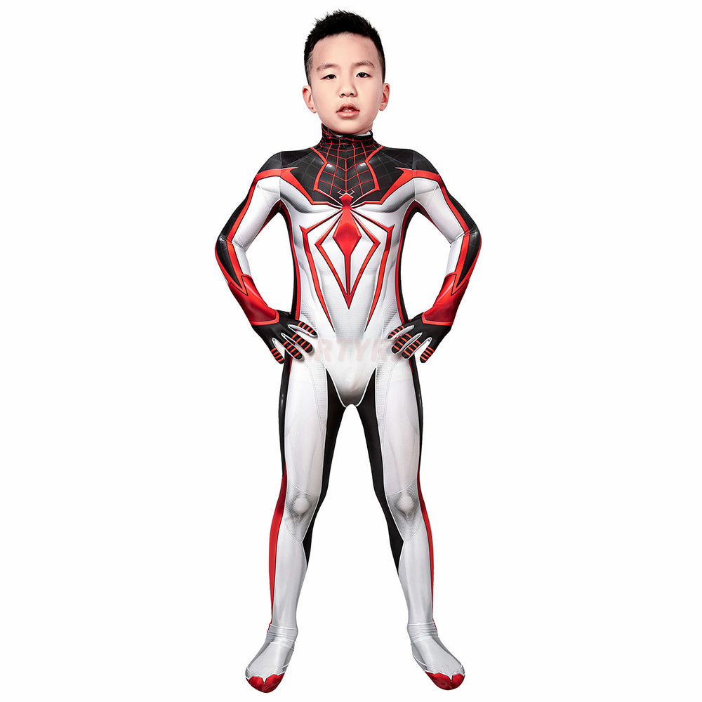 Kids Spiderman PS5 Miles Morales TRACK Cosplay Jumpsuit Halloween gift