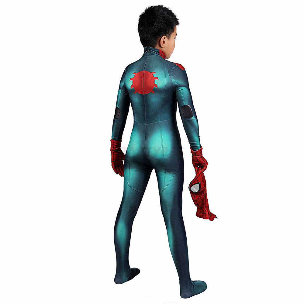 Kids Spiderman Miles Morales PS5 Great Responsibility Cosplay Jumpsuit Halloween gift