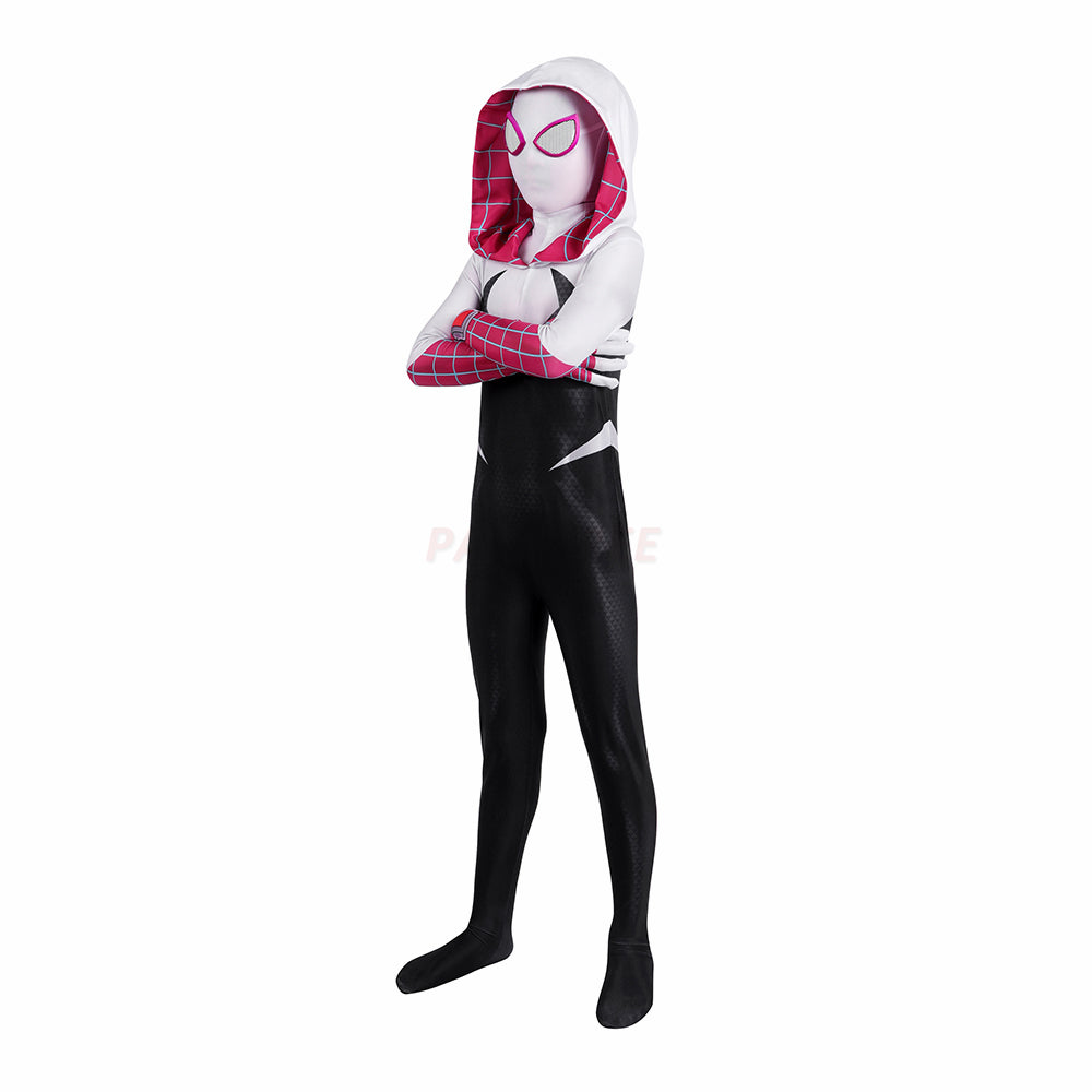 Kids Gwen Spiderman Across The Spider-Verse Cosplay Jumpsuit Halloween gift