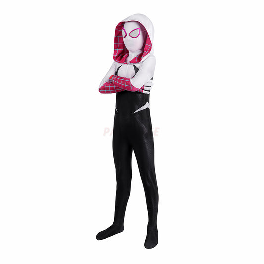Kids Gwen Spiderman Across The Spider-Verse Cosplay Jumpsuit Halloween gift