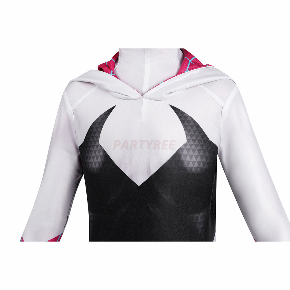 Kids Gwen Spiderman Across The Spider-Verse Cosplay Jumpsuit Halloween gift