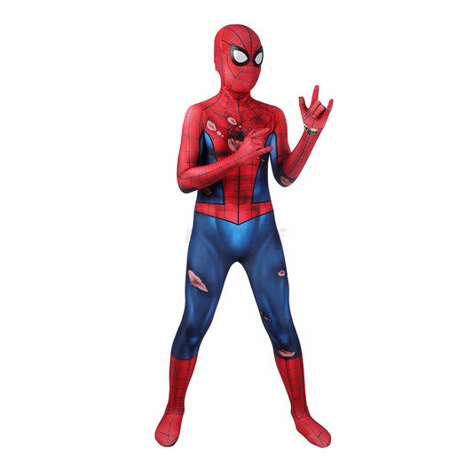 Kids Spiderman PS5 Damaged Edition Cosplay Jumpsuit Halloween gift