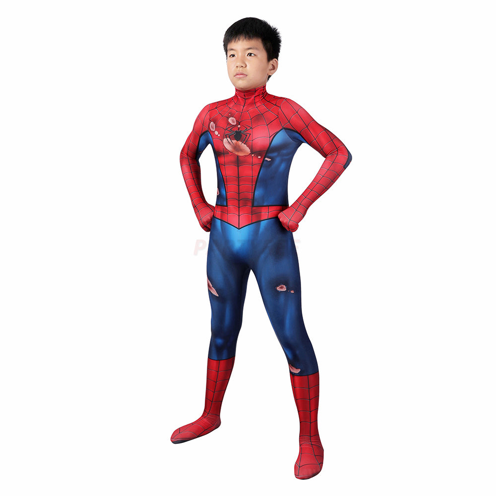 Kids Spiderman PS5 Damaged Edition Cosplay Jumpsuit Halloween gift