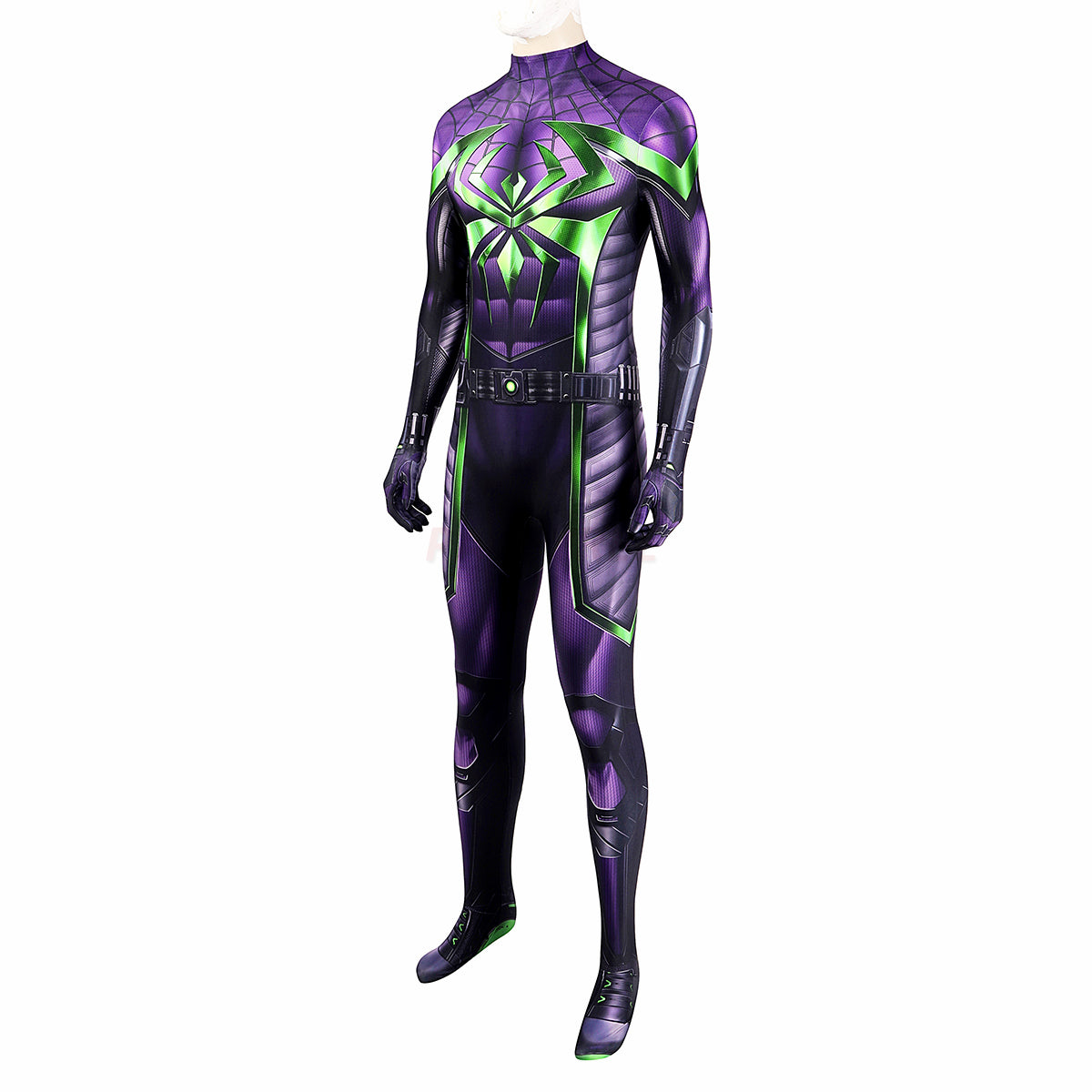 Spiderman Purple Reign Cosplay Costume Miles Morales Jumpsuit Halloween gift