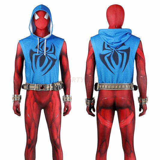 Spider-Verse Scarlet Spider Cosplay Costume Ben Reilly Jumpsuit Halloween gift