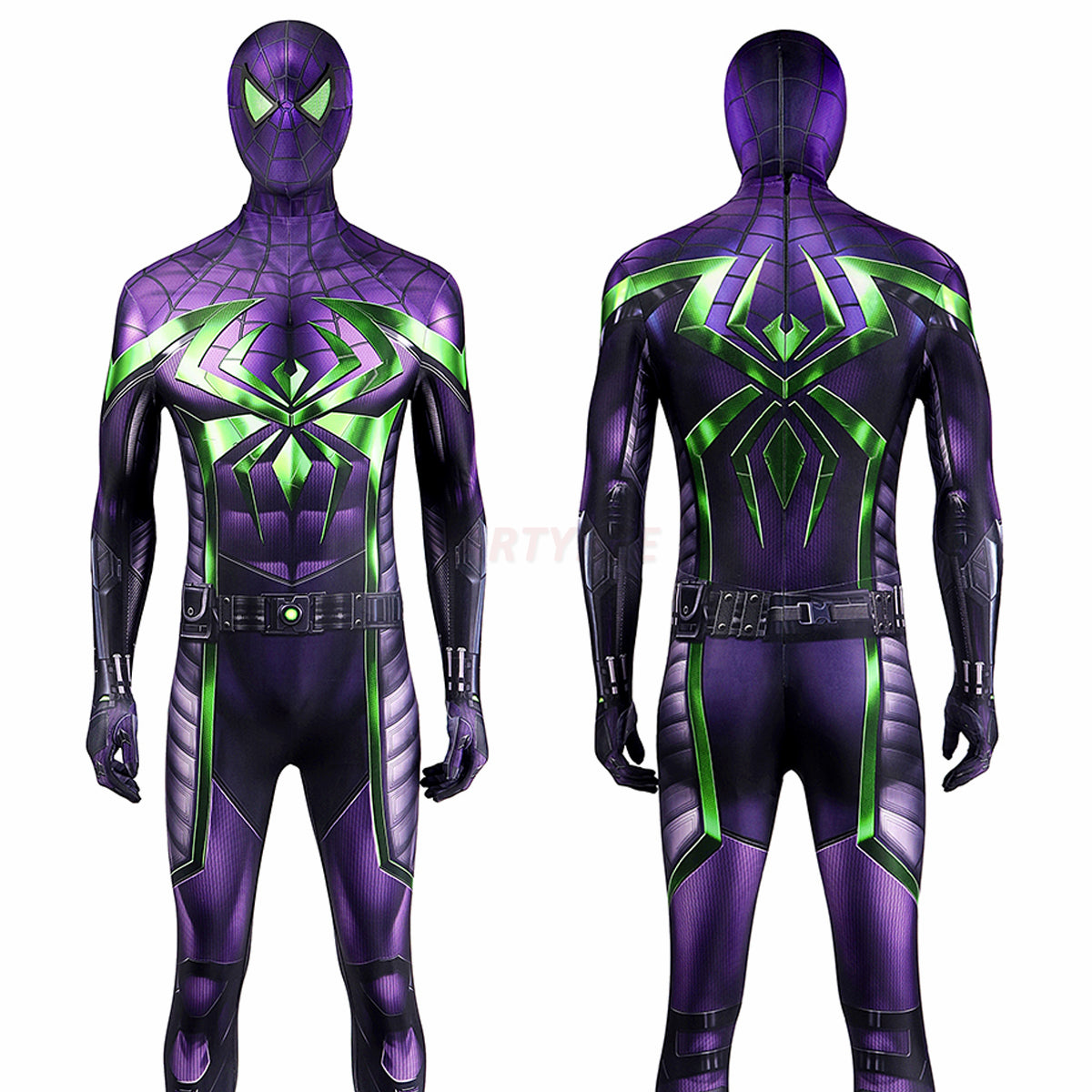Spiderman Purple Reign Cosplay Costume Miles Morales Jumpsuit Halloween gift