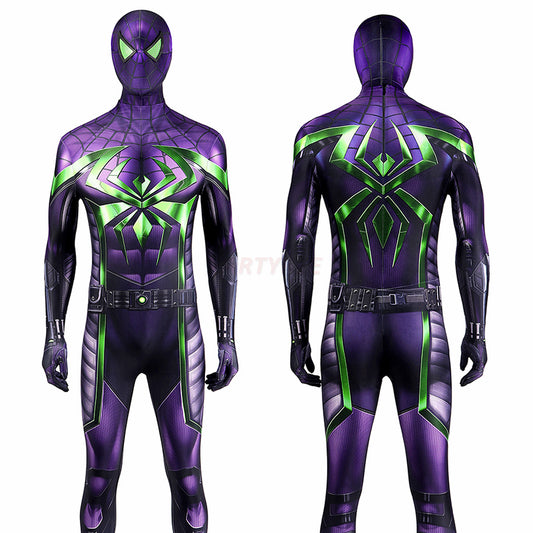 Spiderman Purple Reign Cosplay Costume Miles Morales Jumpsuit Halloween gift