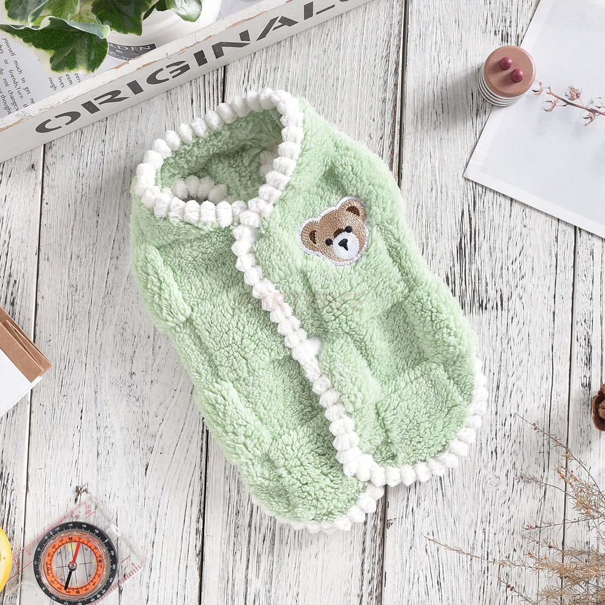 Warm Checked Fleece Dog Vest