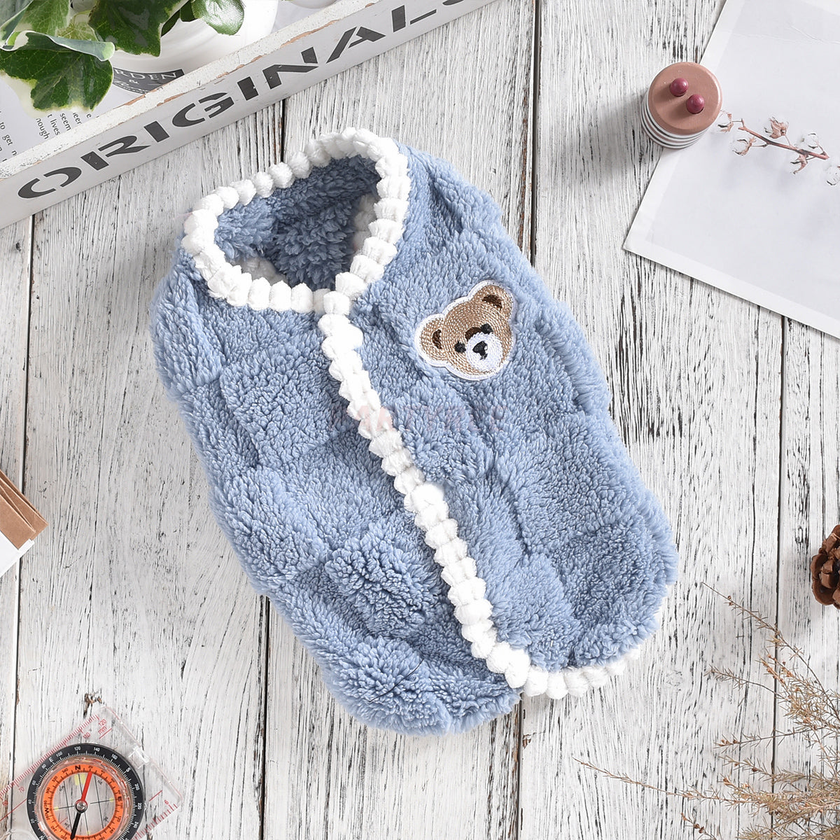 Warm Checked Fleece Dog Vest