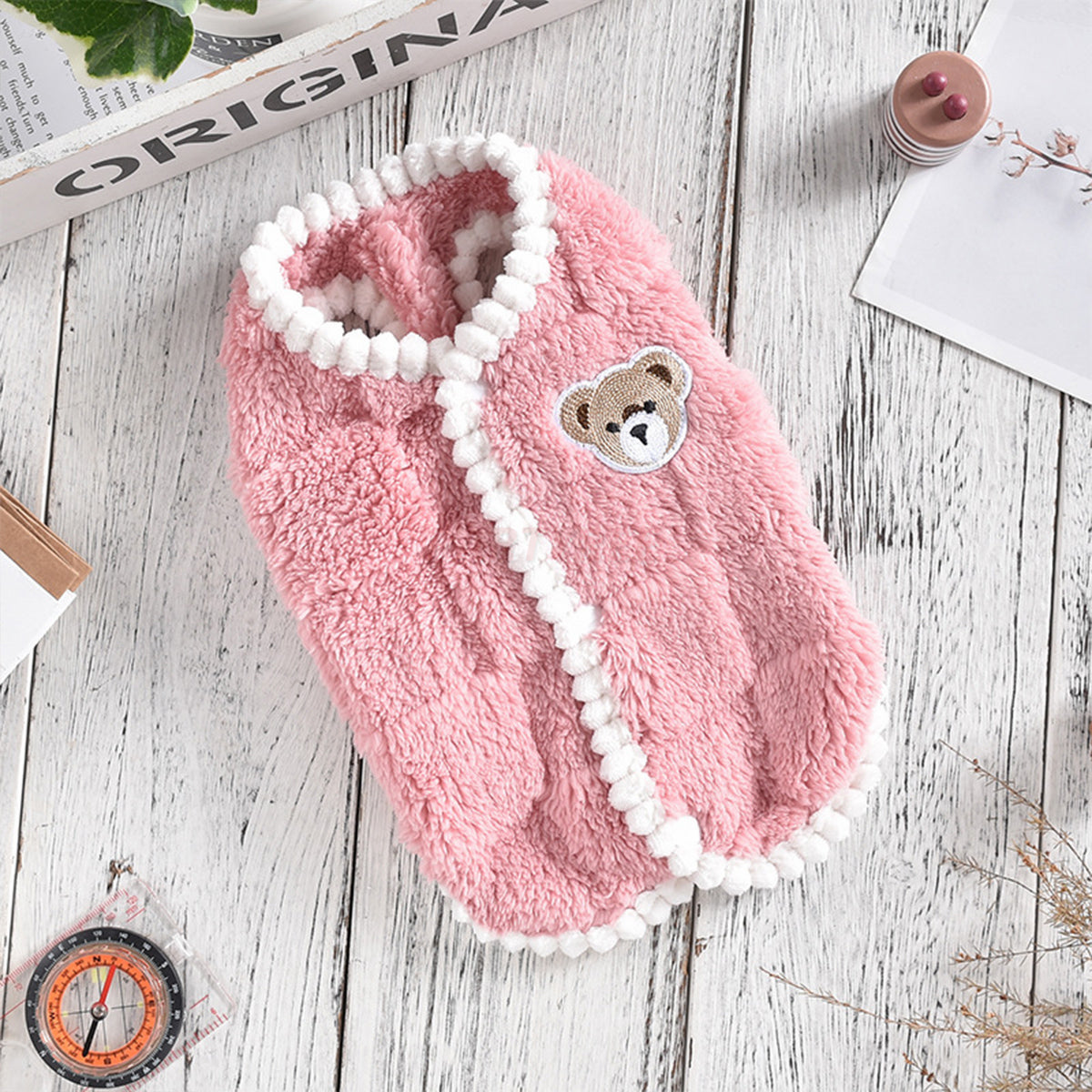 Warm Checked Fleece Dog Vest