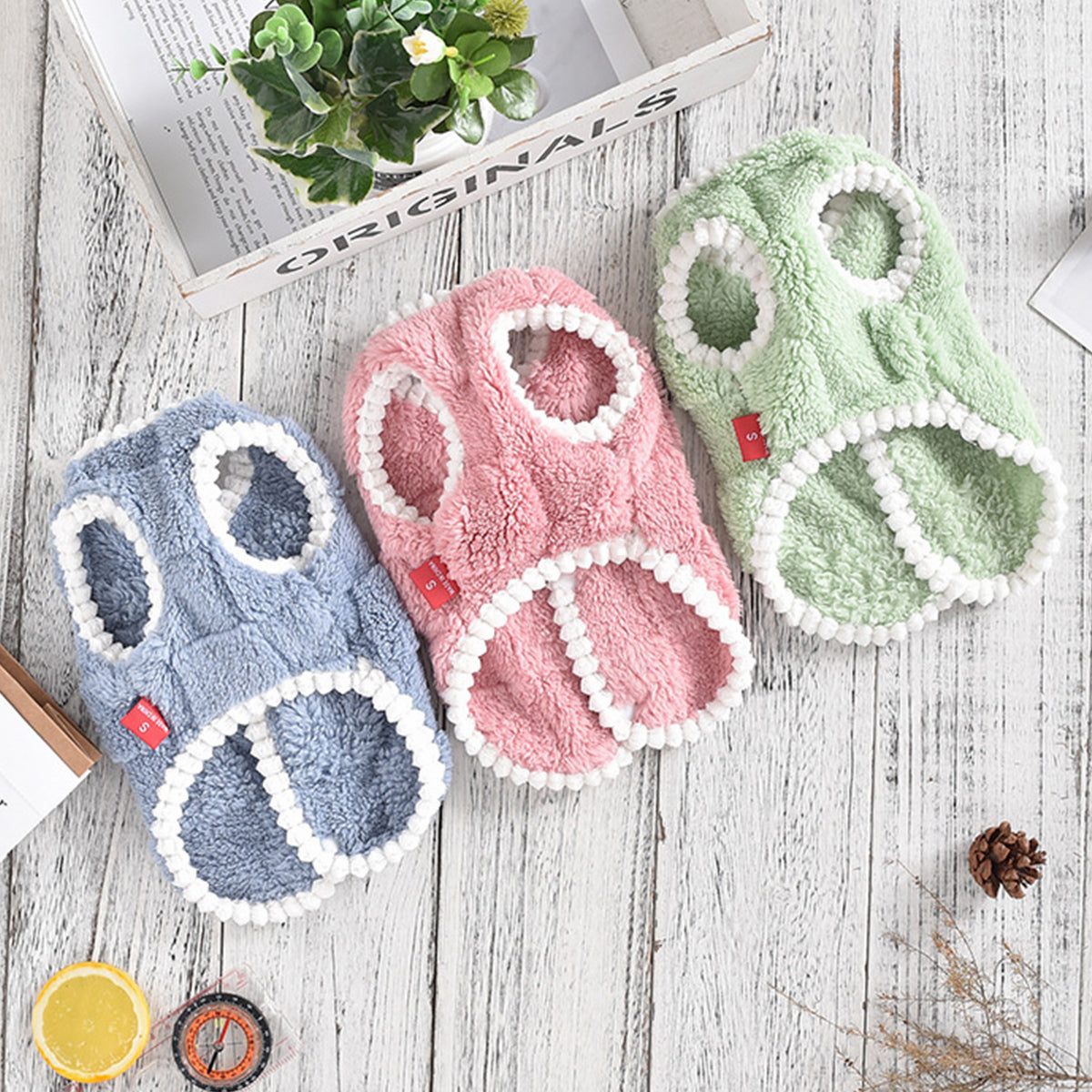 Warm Checked Fleece Dog Vest