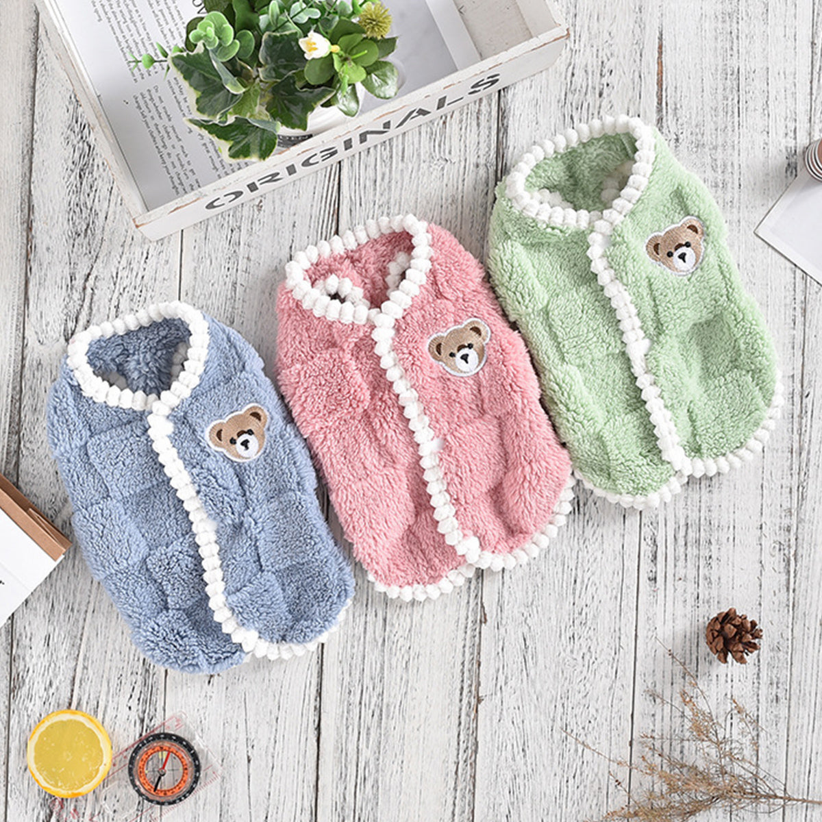 Warm Checked Fleece Dog Vest