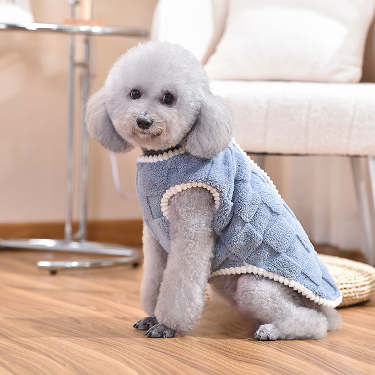 Warm Checked Fleece Dog Vest