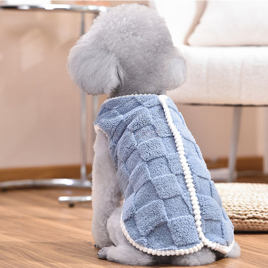 Warm Checked Fleece Dog Vest