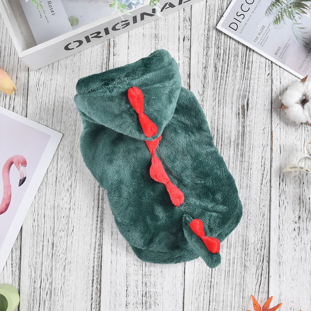 Flannel Dinosaur Shaped Dog Coat