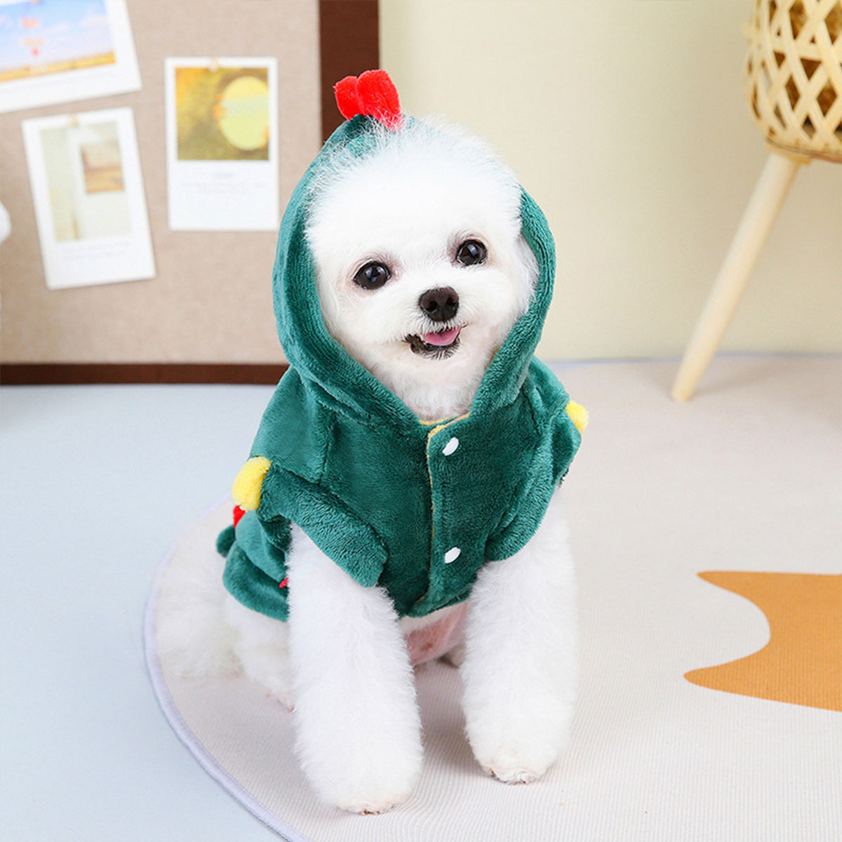 Flannel Dinosaur Shaped Dog Coat
