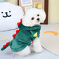 Flannel Dinosaur Shaped Dog Coat