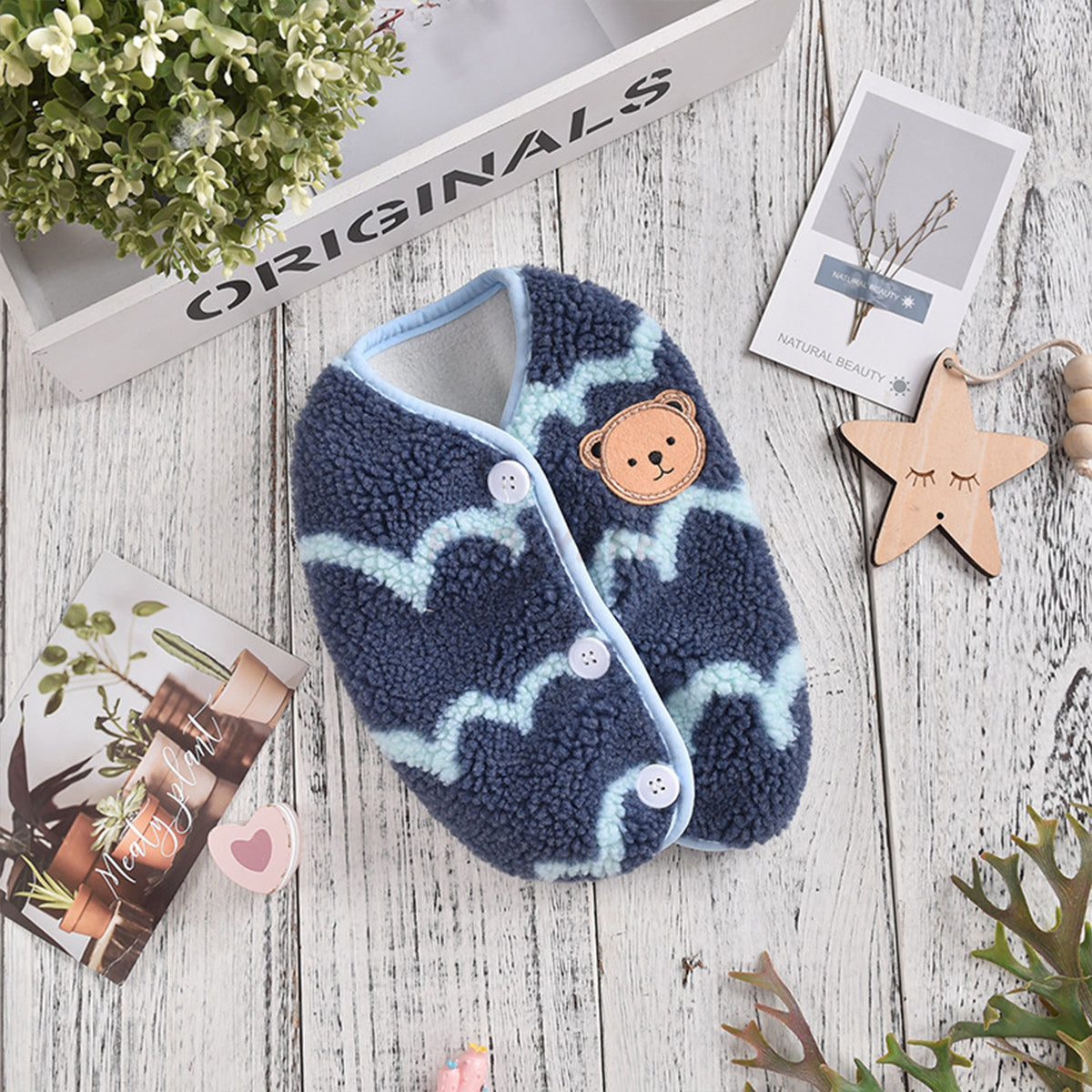 Dog Clothes Wavy Plush Vest
