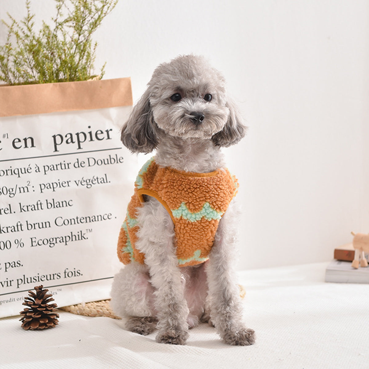 Dog Clothes Wavy Plush Vest