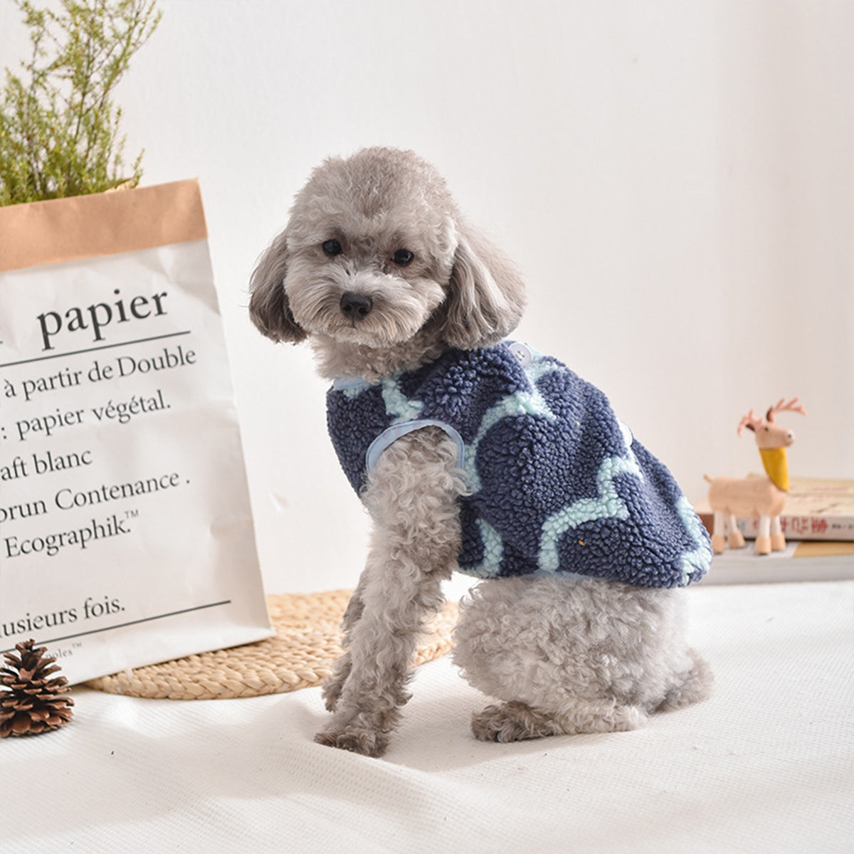 Dog Clothes Wavy Plush Vest