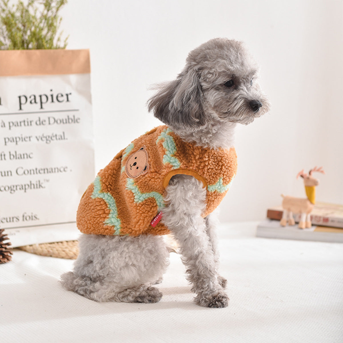 Dog Clothes Wavy Plush Vest