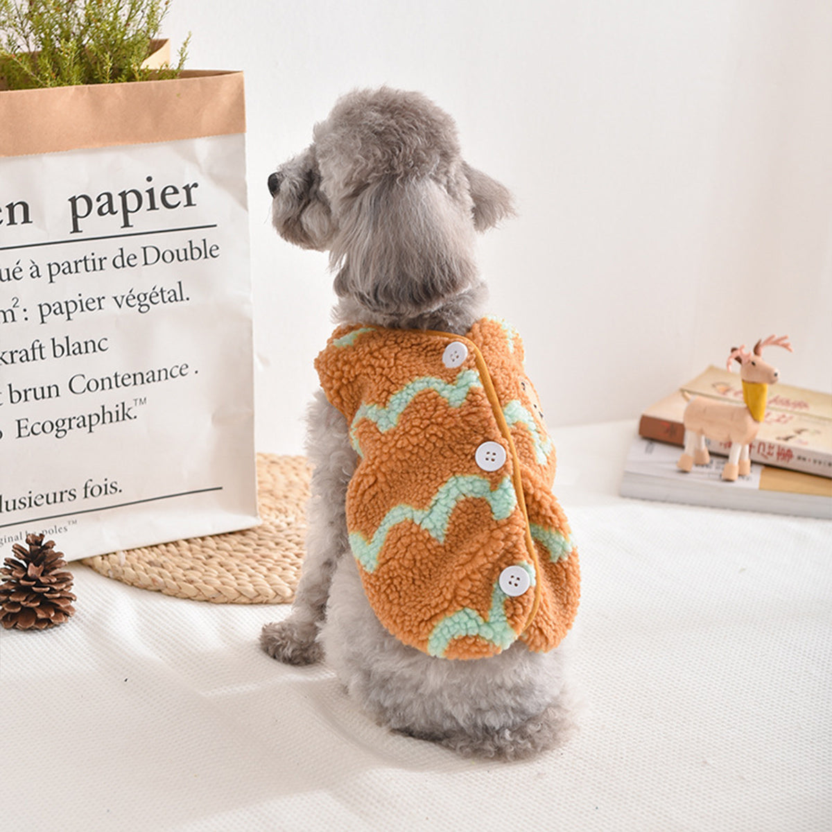 Dog Clothes Wavy Plush Vest