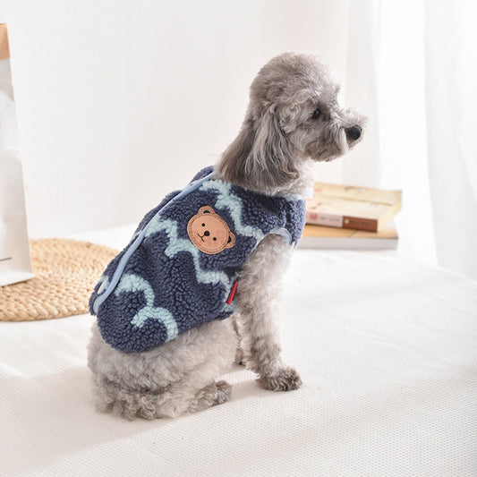 Dog Clothes Wavy Plush Vest