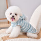 Hooded Striped Knit Dog Coat