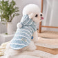 Hooded Striped Knit Dog Coat