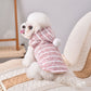Hooded Striped Knit Dog Coat