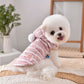 Hooded Striped Knit Dog Coat