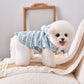 Hooded Striped Knit Dog Coat