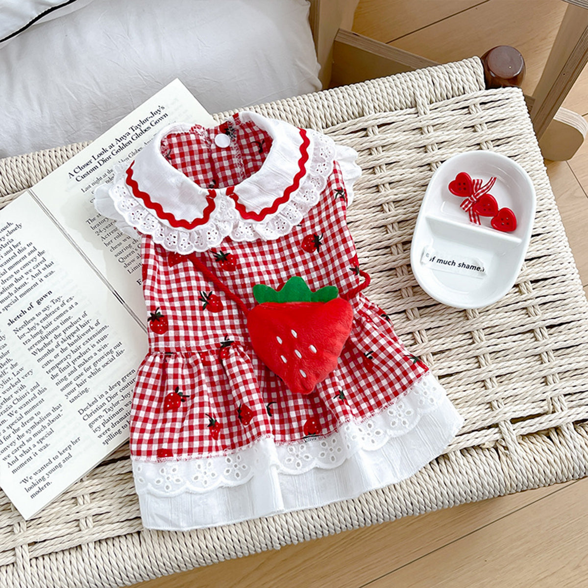 Small Dog Strawberry Dress